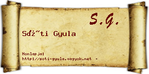 Sóti Gyula névjegykártya